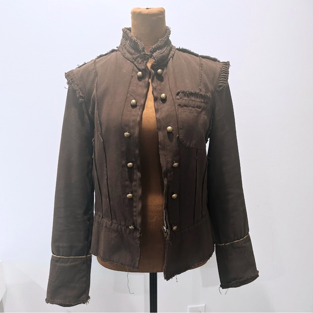 Brown Frayed Women's Jacket. M